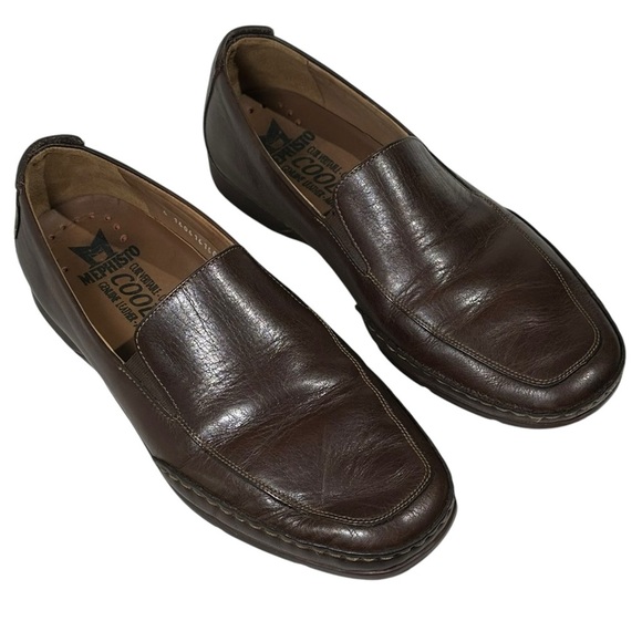 Mephisto Size 10 Cool Air Dark Brown Leather Slip On Loafers Driver - Picture 1 of 15